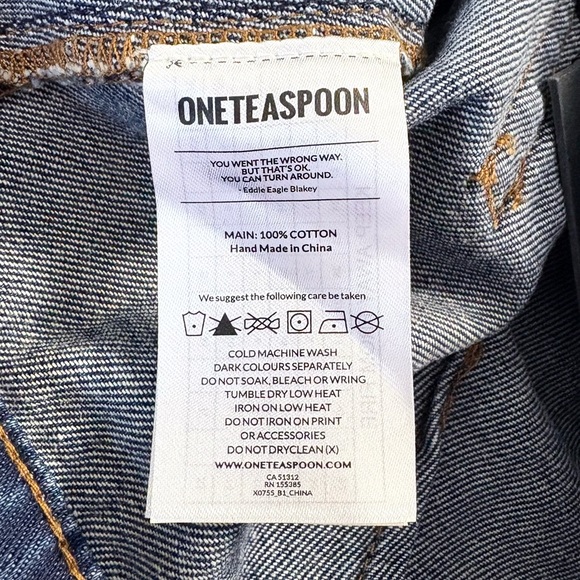 One Teaspoon Society Distressed Denim Pencil Skirt in Blue Moon Size 27 - Picture 15 of 15